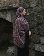 mürdüm miza desenli şal