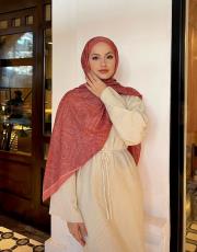 yavruağzı miza desenli şal