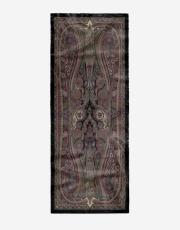 bordo-siyah sarmaşık desenli şal