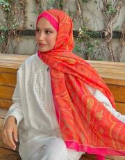 turuncu etro desenli şal