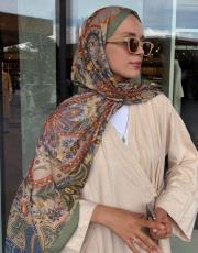 haki aria desenli şal