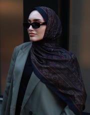 kahve alesya desenli şal