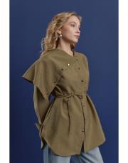 haki sarah yaka detaylı gömlek 2