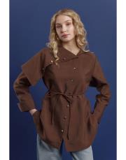 kahverengi sarah yaka detaylı gömlek