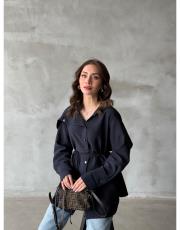 lacivert sarah yaka detaylı gömlek 2