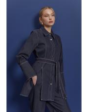 lacivert sofia yırtmaçlı kot ceket