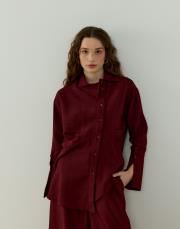 bordo lady pantolonlu takım 3