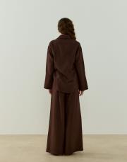 kahve lady pantolonlu takım 5