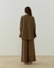 açık kahve melanj keten takım 5