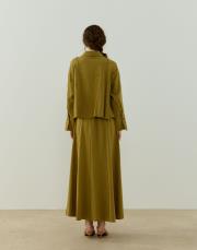 yağ yeşili nervürlü keten takım 5