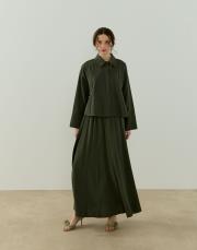 haki nervürlü keten takım 2