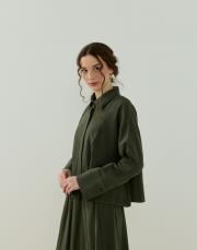 haki nervürlü keten takım 4