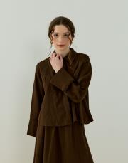 kahverengi nervürlü keten takım 4