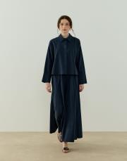 lacivert nervürlü keten takım