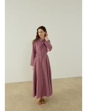 pembe lera keten elbise