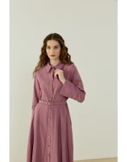 pembe lera keten elbise 3