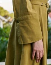 yağ yeşili lera keten elbise 3