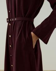 bordo lera keten elbise 3