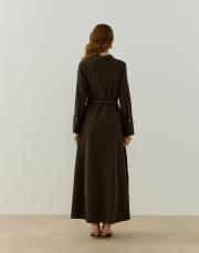 kahve lera keten elbise 4