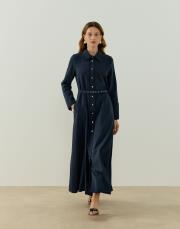 lacivert lera keten elbise