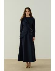 lacivert tiana çıt çıt kemerli elbise