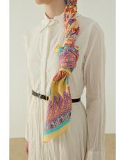 sarı elena desenli floş viskon şal 3