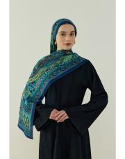 yeşil tiana desenli floş viskon şal 2