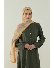 turuncu vanessa desenli floş viskon şal