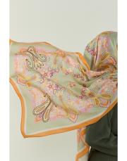 turuncu vanessa desenli floş viskon şal 4