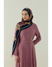 siyah vanessa desenli floş viskon şal