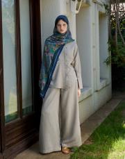 lacivert hera desenli floş viskon şal 2