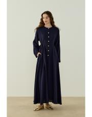 lacivert sawana elbise 2