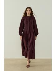 bordo safir vual elbise 4