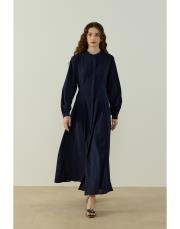 lacivert safir vual elbise