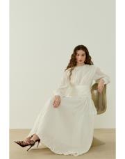 ekru moe vual elbise