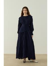 lacivert moe vual elbise