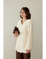 bej taşlı blazer ceket 2