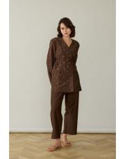 kahve taşlı blazer ceket