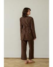 kahve taşlı blazer ceket 4