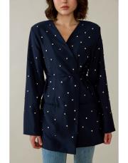 lacivert taşlı blazer ceket 2