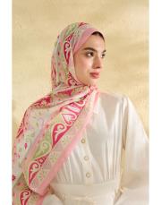 pembe luna desenli şal 3