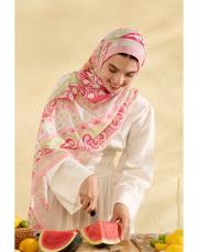 pembe luna desenli şal 4