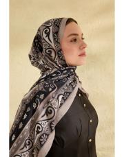 siyah luna desenli şal 4