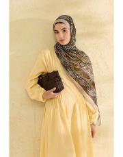 sarı sakura desenli şal