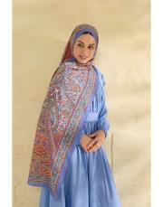 pembe elora desenli şal