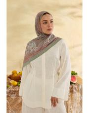 yeşil elora desenli şal 3