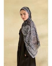 gri elora desenli şal 4