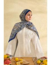 lacivert elora desenli şal 4