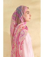 pembe eva desenli şal 2