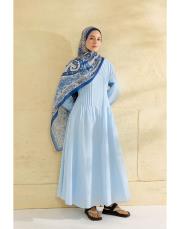 lacivert eva desenli şal 2